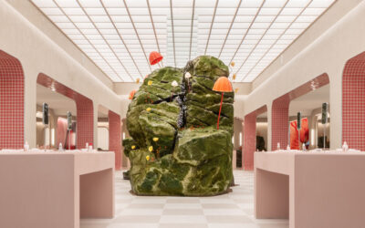 Glossier Seattle store features mossy mushroom-covered mound